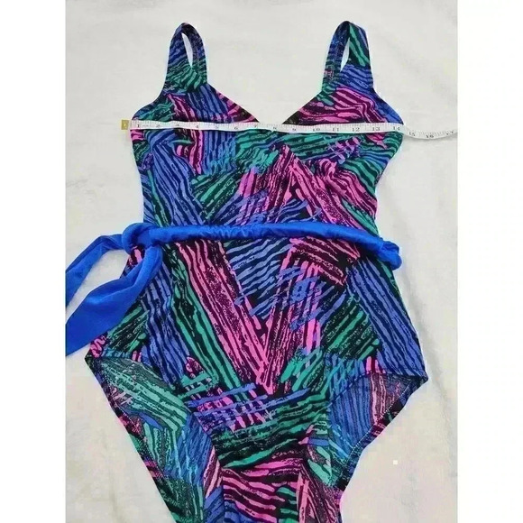 Vtg 80s/90s Robby Len Swimfashions Women's 14 Multicolored One-piece Swimsuit - Picture 9 of 9